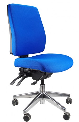 ERGOFORM TYPIST CHAIR WITH POLISHED BASE BLUE  (price excludes gst)