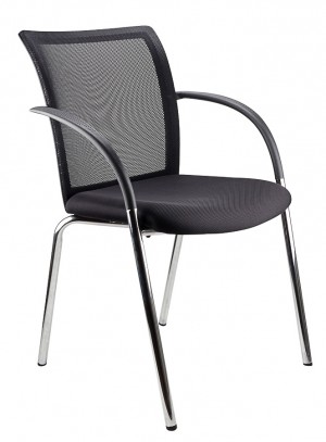 GALAXY 4 LEG STACKABLE VISITORS CHAIR BLACK  (price excludes gst)