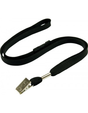 LANYARD WITH SAFETY RELEASE & ALLIGATOR CLIP BLACK  (price excludes gst)
