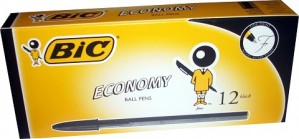 BIC ECONOMY BALLPOINT PENS FINE BLACK BOX 12  (prices excludes gst)