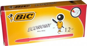BIC ECONOMY BALLPOINT PENS FINE RED BOX 12  (prices excludes gst)