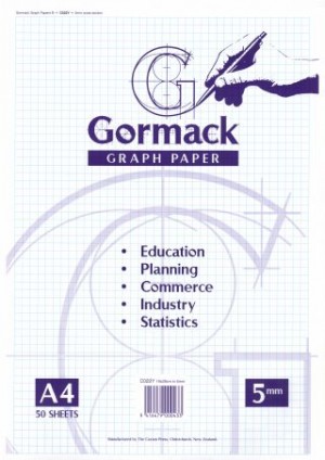 GRAPH PAD A4 5mm GORMACK #C022Y (price excludes gst)