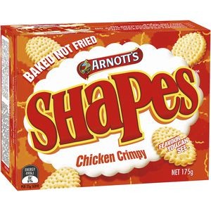 ARNOTTS SHAPES CHICKEN CRIMPY 175g  (price excludes gst)