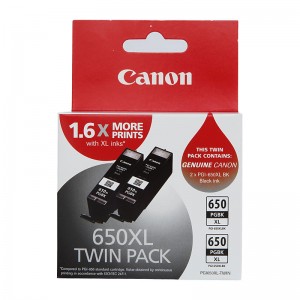 Canon PGI650XL BLACK TWIN PACK INK CARTRIDGE - 2 x 500 Pages