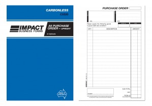 IMPACT CARBONLESS PURCHASE ORDER BOOK UPRIGHT A5 TRIP. CS-520 (price excludes gst)