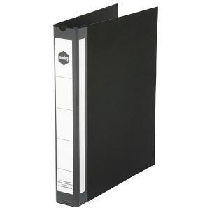 PE BINDER DELUXE A4 2 RING 25mm BLACK