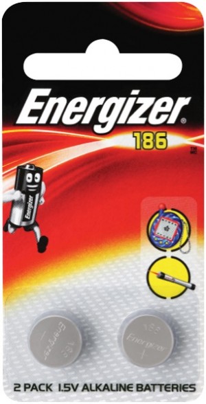 BATTERY ENERGIZER 186 (LR43) ALKALINE (PKT 2) 