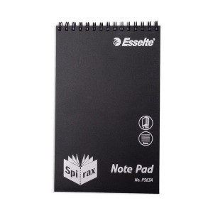 SPIRAL NOTEBOOK BLACK PP COVER #563A 200pg (200mm x 127mm) (price excludes gst)