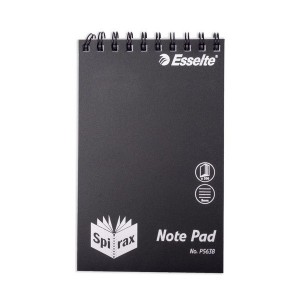 SPIRAL NOTEBOOK BLACK PP COVER #563B 300pg (200mm x 127mm) (price excludes gst)