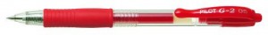 PILOT G-2 GEL INK PENS 0.5mm RED (BOX 12) (prices excludes gst)