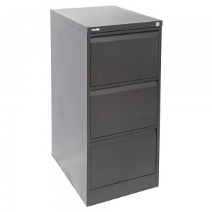 GO 3 DRAW METAL FILING CABINET BLACK (price excludes gst)