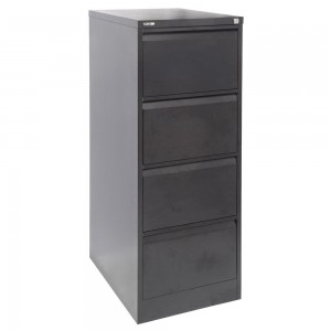 GO 4 DRAW METAL FILING CABINET BLACK (price excludes gst)