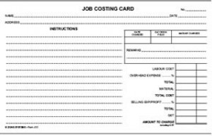 JOB COST CARD ZIONS #JCC