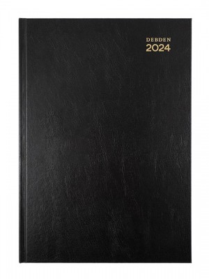 2024 COLLINS DEBDEN KYOTO RECYCLED DIARY 3001.P99 A4 1 DAY TO A PAGE BLACK