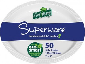 DISPOSABLE DINNER PLATES WHITE OVAL CASTAWAY PKT 50  (price excludes gst)