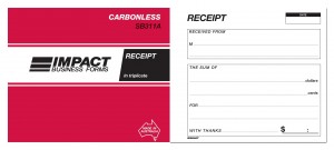 IMPACT CARBONLESS CASH RECEIPT BOOK TRIP. (5x4) SB-311A (price excludes gst)