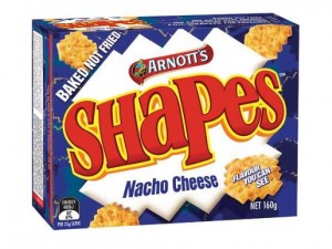 ARNOTTS SHAPES NACHOS CHEESE 160g  (price excludes gst)