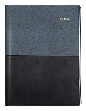 2024 COLLINS DEBDEN VANESSA SPIRAL DIARY 145 A4 1 DAY TO A PAGE BLACK