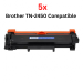 5 x COMPATIBLE BROTHER TN-2450 BLACK TONER - 3000 Pages Each
